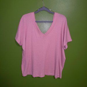 CHERISH Light Pink Off Shoulder V-Neck Top With Batwing Sleeves